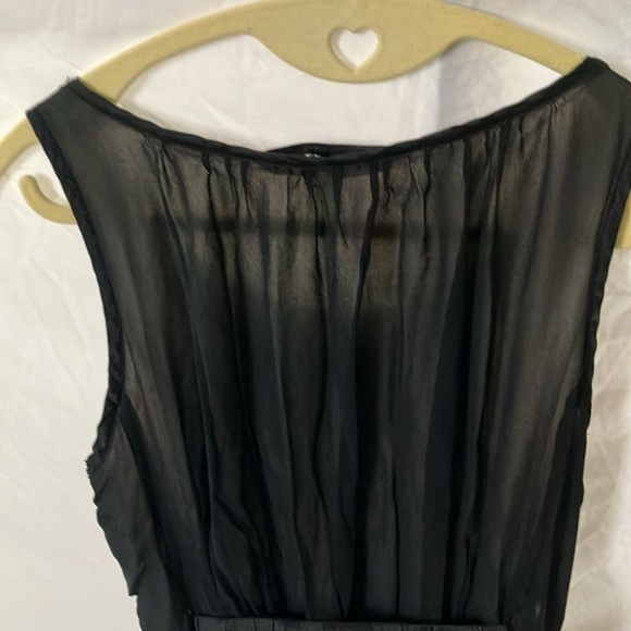 Banana Republic:Black Sheer top layer with cream liner-Jeweled belt- elastic- 6 - Picture 8 of 16